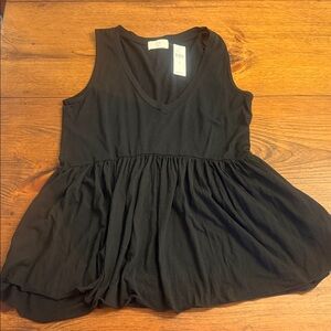 Anthropologie Black Peplum Tank Top